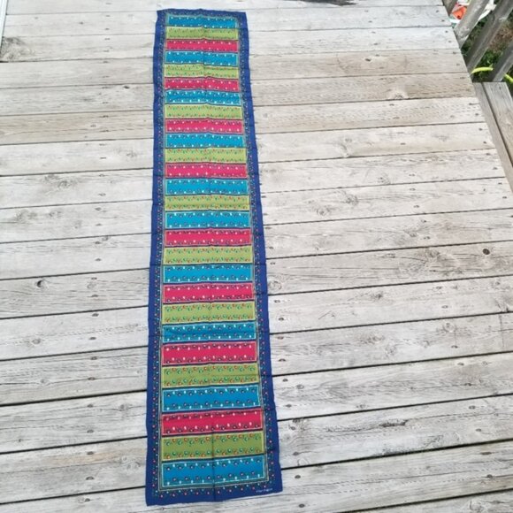 Albert Nipon silk scarf floral striped - Picture 3 of 5